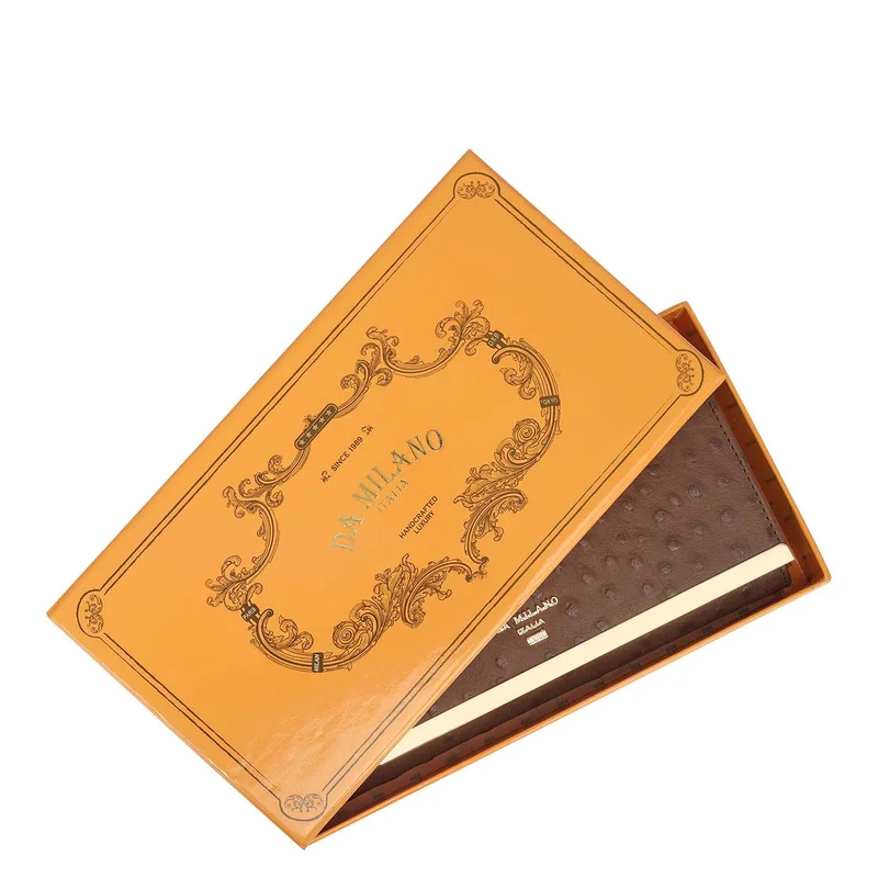 Da Milano Mocha Ostrich Leather Ladies Wallet - Mocha for Women | Best Price UAE